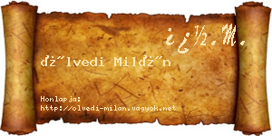 Ölvedi Milán névjegykártya